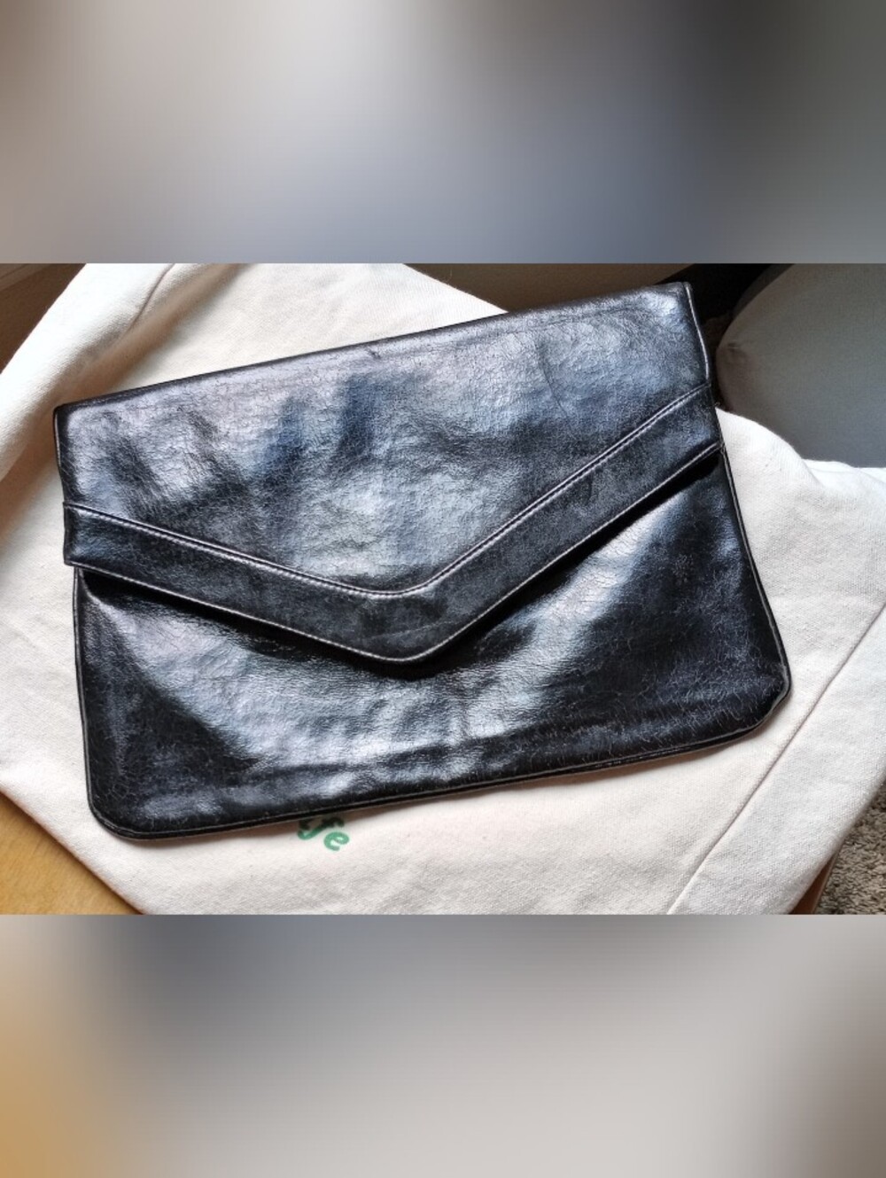 Theodore Of California Black Clutch Bag with Mirror